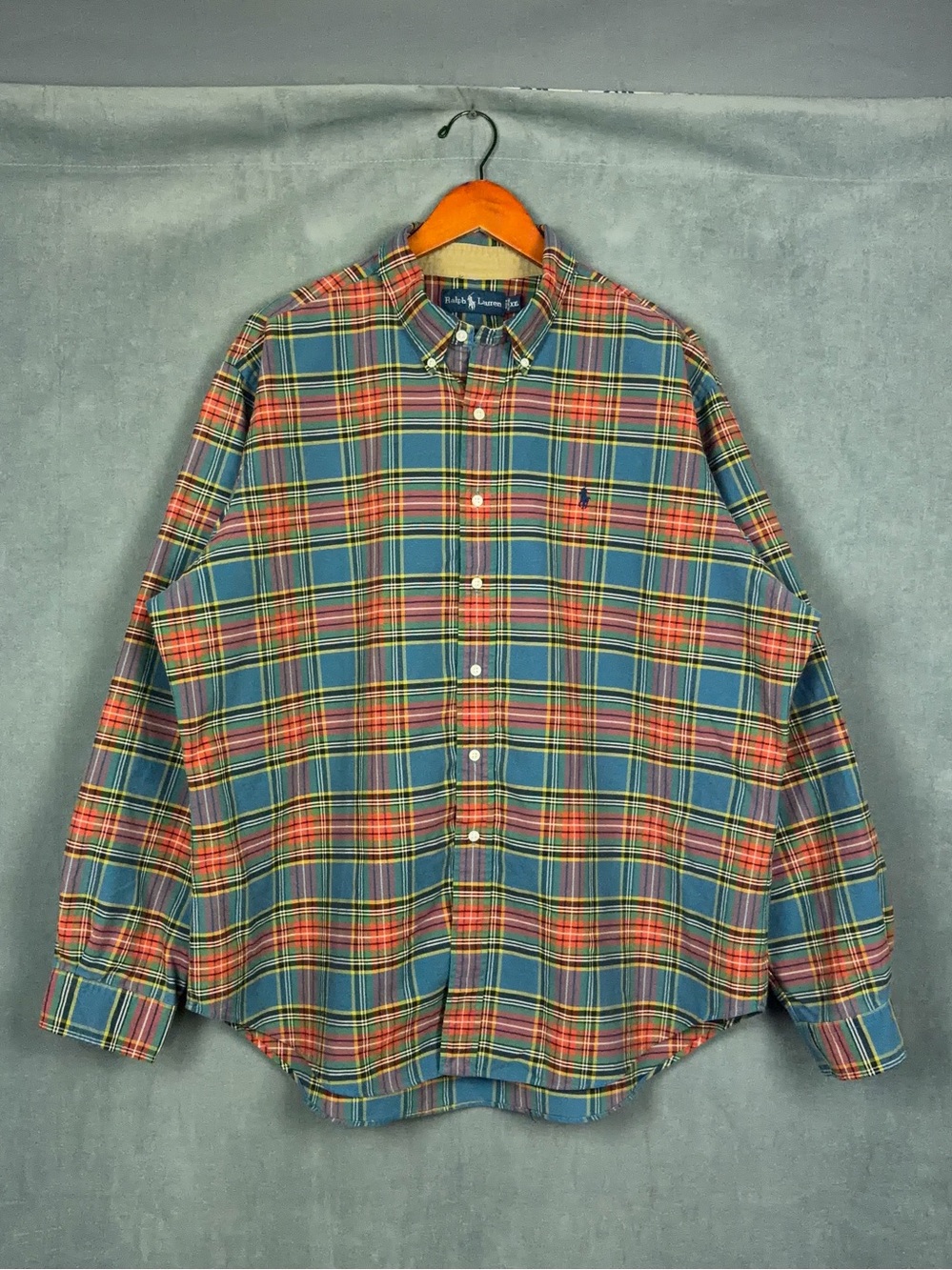 Vintage Ralph Lauren Plaid Button Down Shirt Mens Size XXL Long Sleeve Heritage